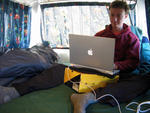 Writing the new website in the van in NZ
